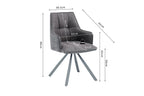 Chaise pivotante de salle à manger SOLEN, coloris gris foncé