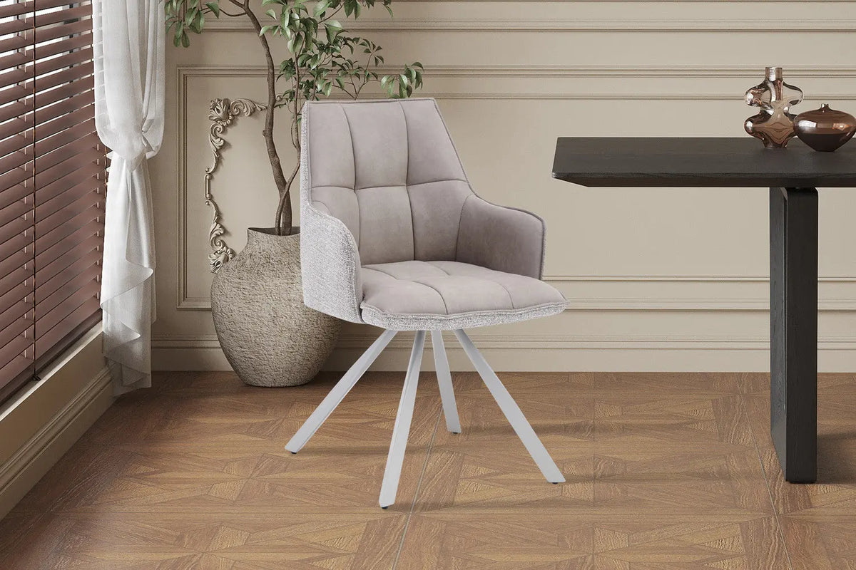 Chaise pivotante de salle à manger SOLEN, coloris beige