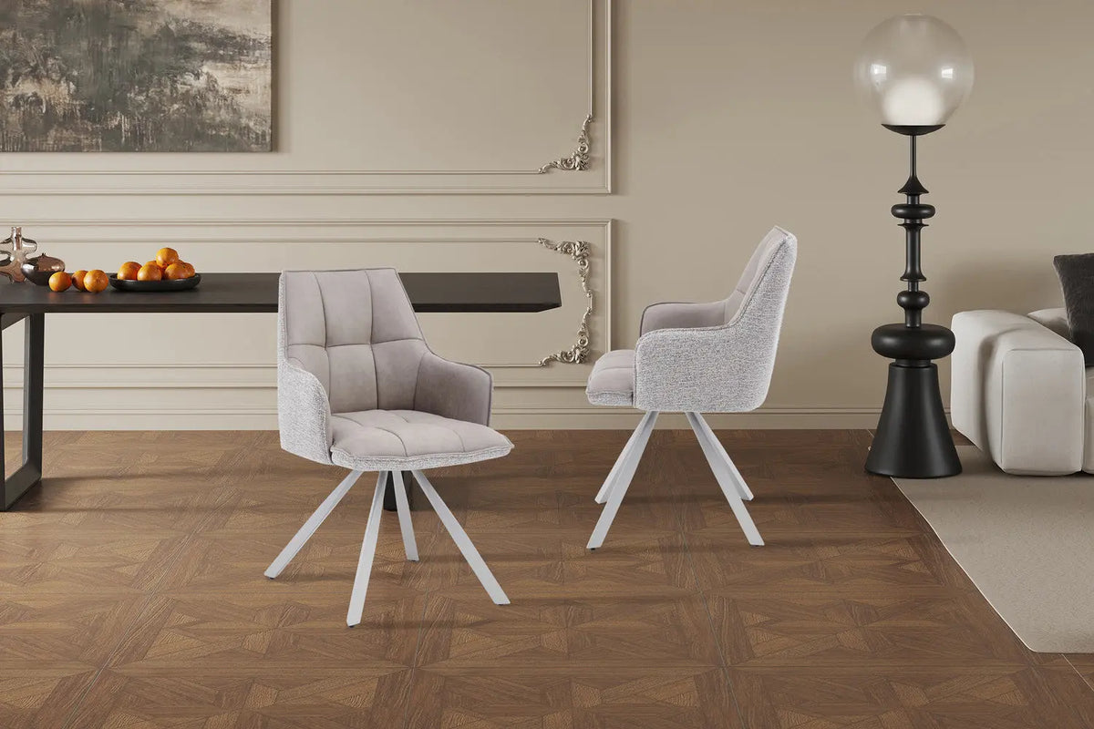 Chaise pivotante de salle à manger SOLEN, coloris beige