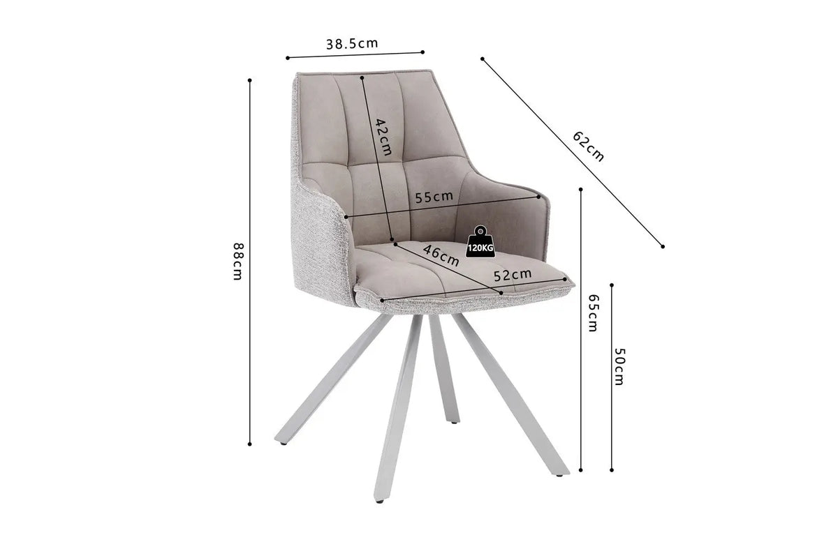 Chaise pivotante de salle à manger SOLEN, coloris beige