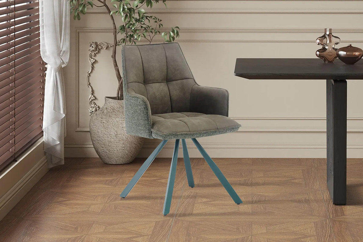 Chaise pivotante de salle à manger SOLEN, coloris vert