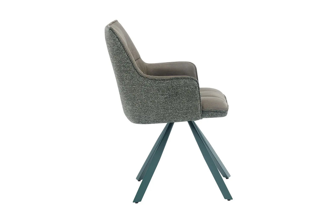 Chaise pivotante de salle à manger SOLEN, coloris vert