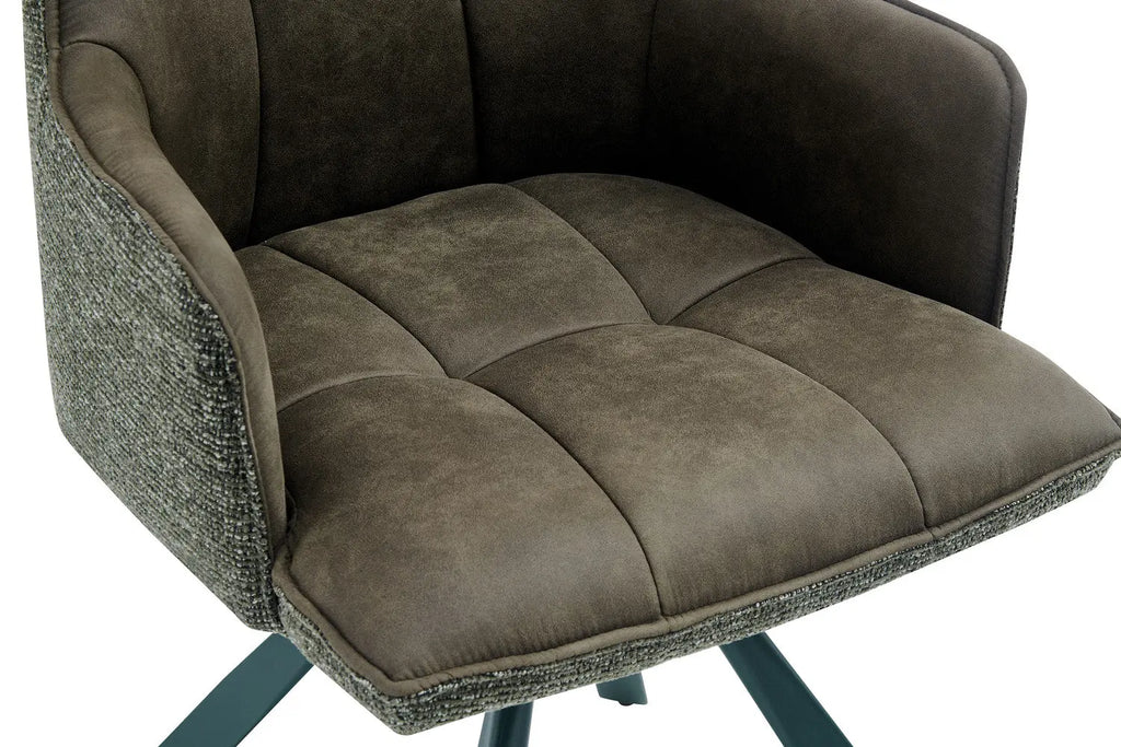 Chaise pivotante de salle à manger SOLEN, coloris vert