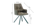 Chaise pivotante de salle à manger SOLEN, coloris vert