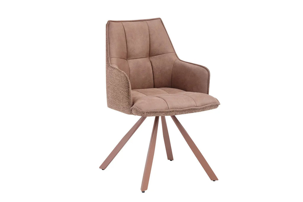 Chaise pivotante de salle à manger SOLEN, coloris rose