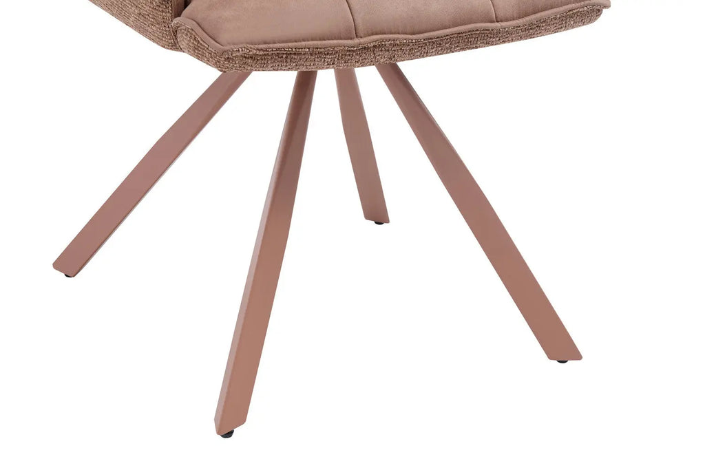 Chaise pivotante de salle à manger SOLEN, coloris rose