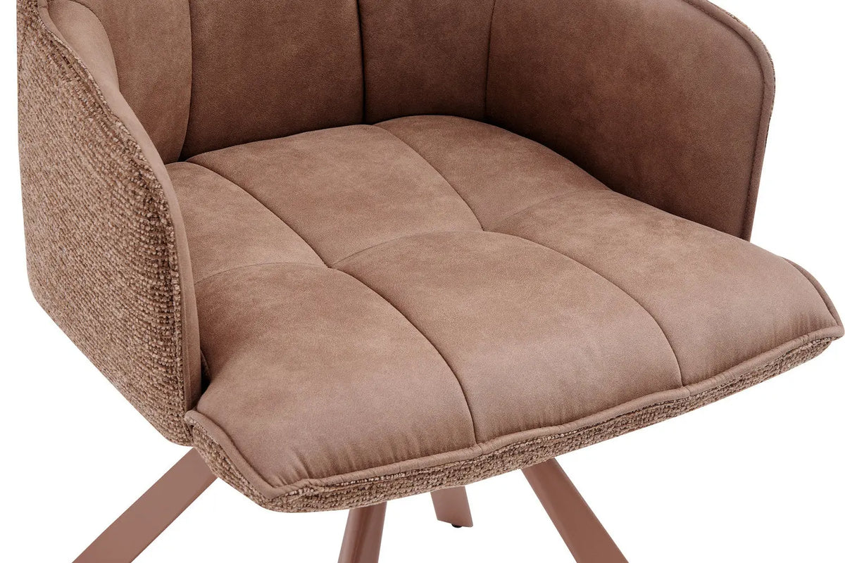 Chaise pivotante de salle à manger SOLEN, coloris rose