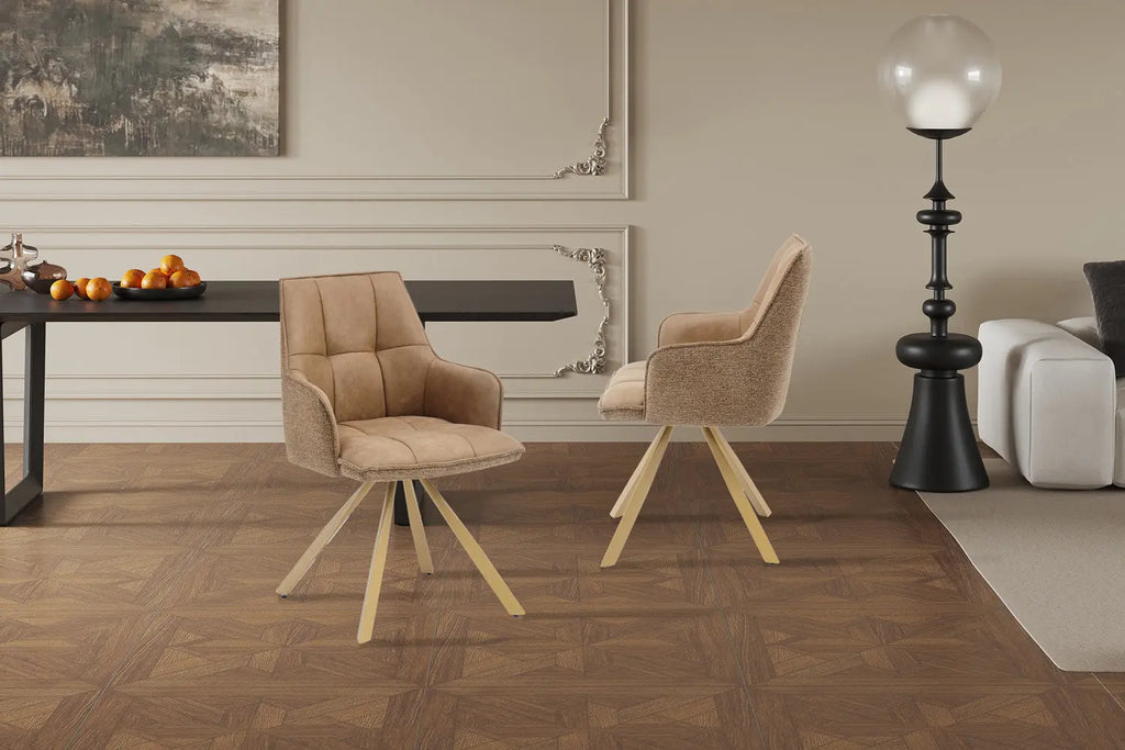 Chaise pivotante de salle à manger SOLEN, coloris jaune