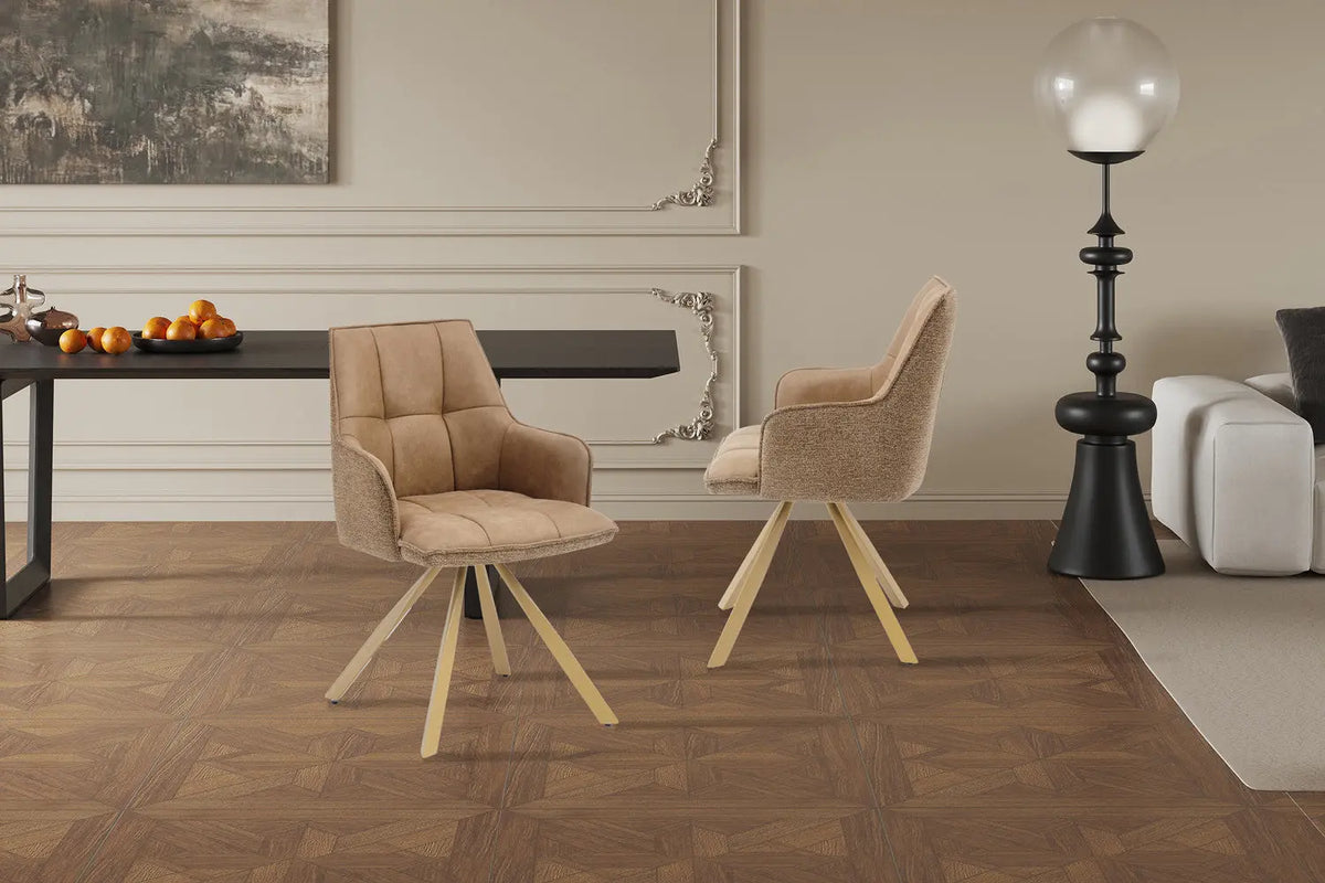 Chaise pivotante de salle à manger SOLEN, coloris jaune