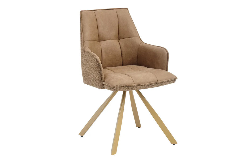 Chaise pivotante de salle à manger SOLEN, coloris jaune