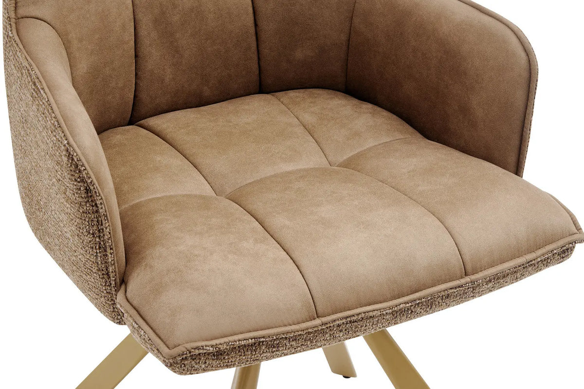 Chaise pivotante de salle à manger SOLEN, coloris jaune