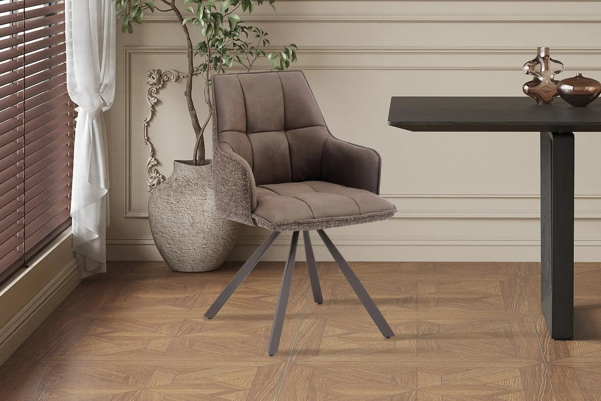 Chaise pivotante de salle à manger SOLEN, coloris marron