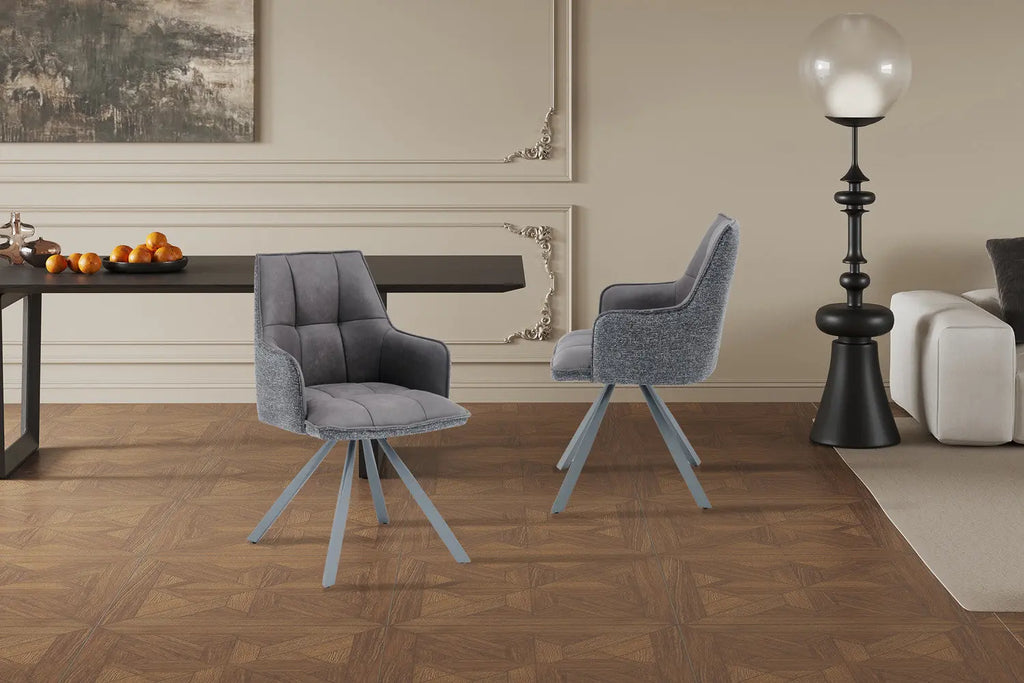 Chaise pivotante de salle à manger SOLEN, coloris gris foncé