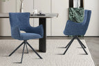 Chaise pivotante BILY Bleu avec accoudoirs – 57,5 x 60 cm | TIKAYLA