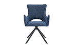 Chaise pivotante BILY Bleu avec accoudoirs – 57,5 x 60 cm | TIKAYLA