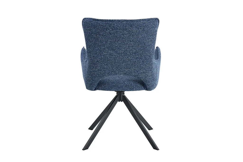 Chaise pivotante BILY Bleu avec accoudoirs – 57,5 x 60 cm | TIKAYLA