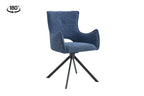 Chaise pivotante BILY Bleu avec accoudoirs – 57,5 x 60 cm | TIKAYLA