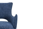 Chaise pivotante BILY Bleu avec accoudoirs – 57,5 x 60 cm | TIKAYLA