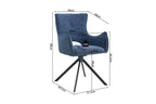 Chaise pivotante BILY Bleu avec accoudoirs – 57,5 x 60 cm | TIKAYLA
