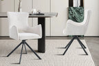 Chaise pivotante BILY Écru avec accoudoirs – 57,5 x 60 cm | TIKAYLA