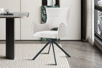Chaise pivotante BILY Écru avec accoudoirs – 57,5 x 60 cm | TIKAYLA