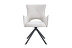 Chaise pivotante BILY Écru avec accoudoirs – 57,5 x 60 cm | TIKAYLA
