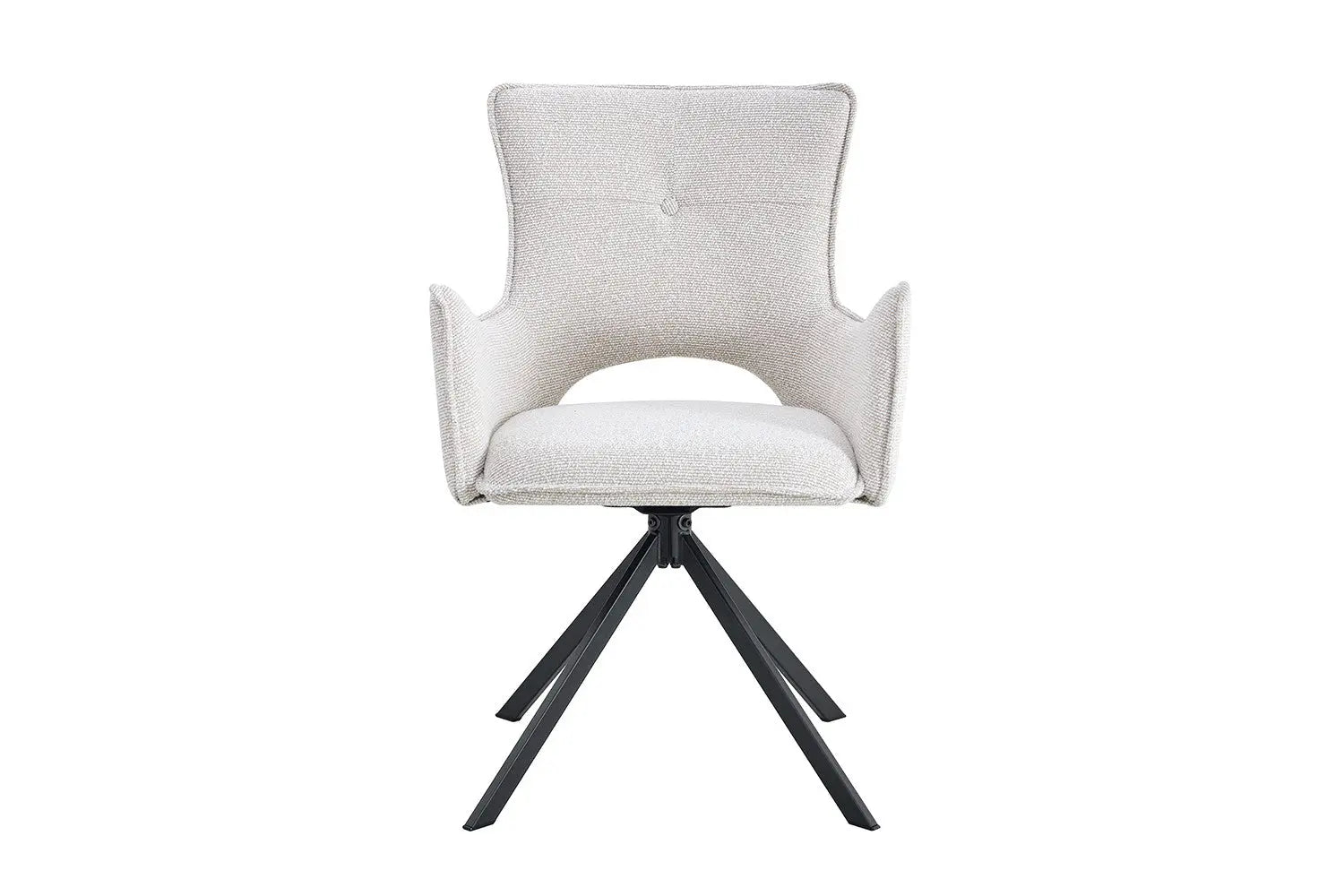 Chaise pivotante BILY Écru avec accoudoirs – 57,5 x 60 cm | TIKAYLA