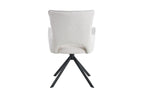 Chaise pivotante BILY Écru avec accoudoirs – 57,5 x 60 cm | TIKAYLA