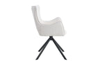Chaise pivotante BILY Écru avec accoudoirs – 57,5 x 60 cm | TIKAYLA