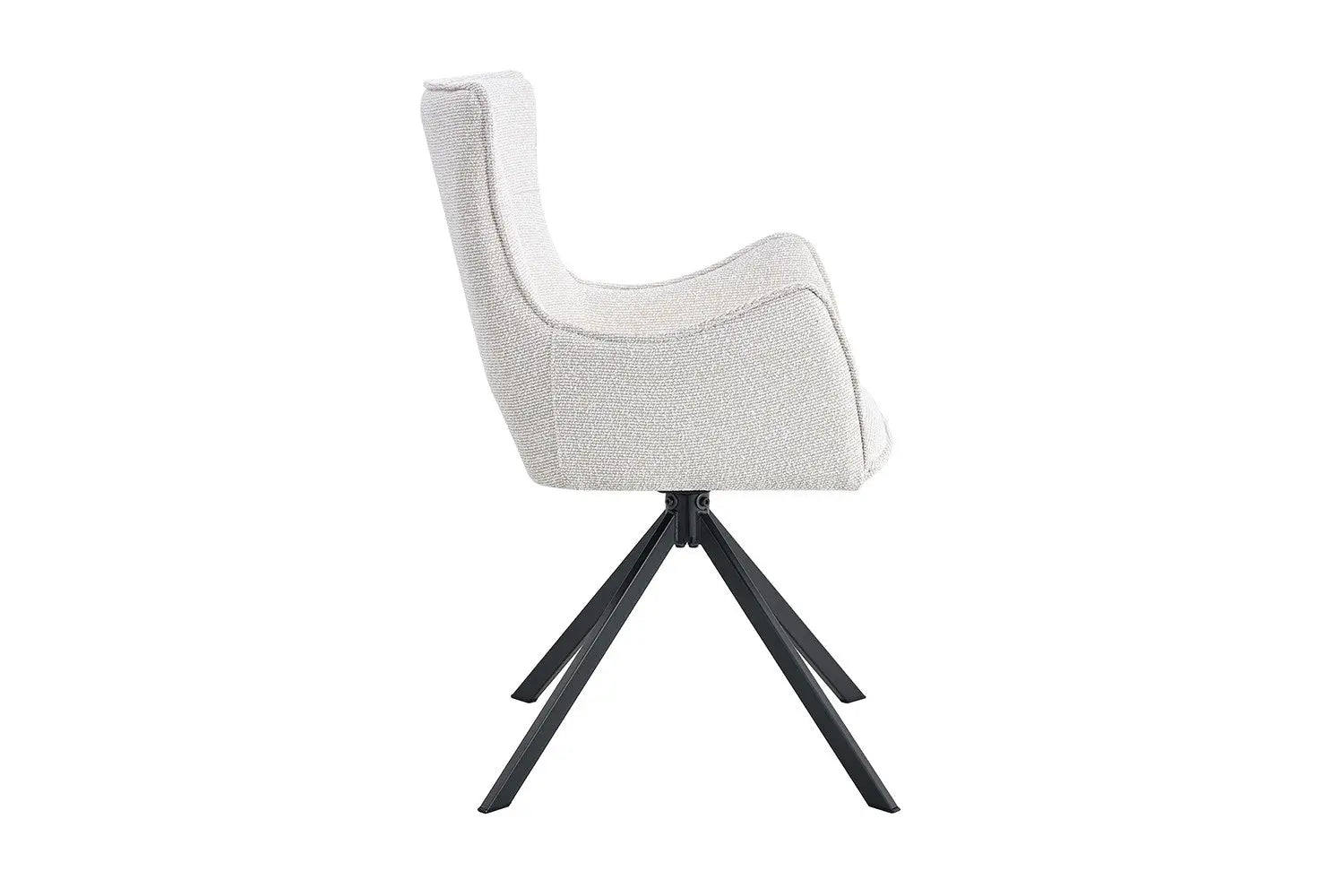 Chaise pivotante BILY Écru avec accoudoirs – 57,5 x 60 cm | TIKAYLA