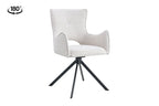 Chaise pivotante BILY Écru avec accoudoirs – 57,5 x 60 cm | TIKAYLA