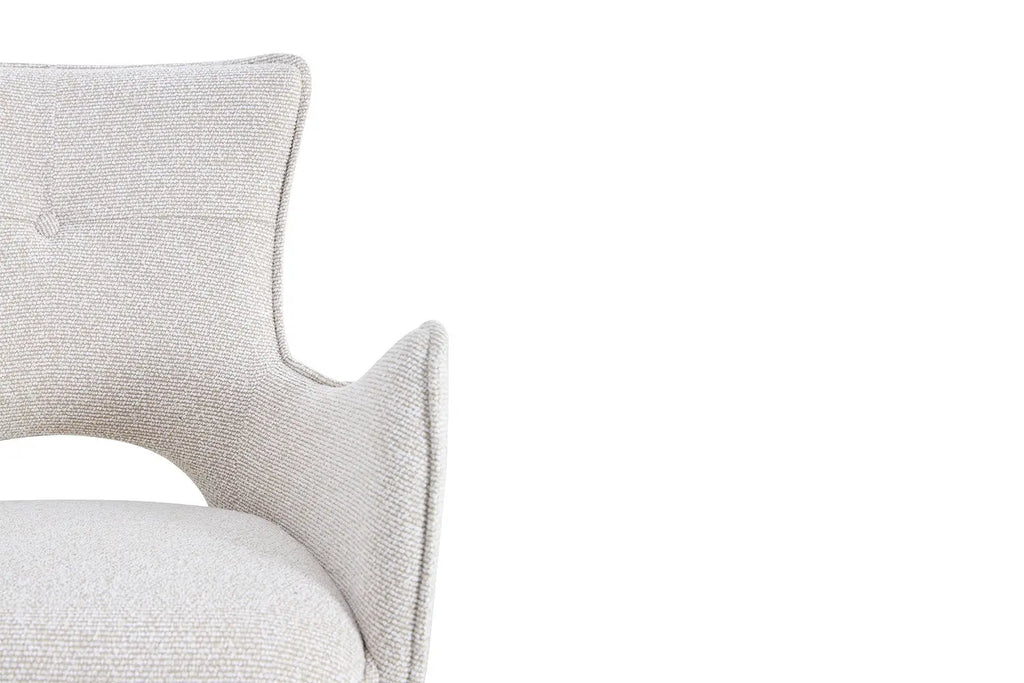 Chaise pivotante BILY Écru avec accoudoirs – 57,5 x 60 cm | TIKAYLA