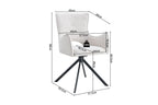 Chaise pivotante BILY Écru avec accoudoirs – 57,5 x 60 cm | TIKAYLA