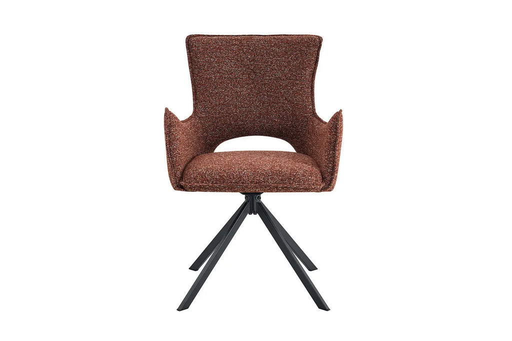Chaise pivotante BILY Rouge avec accoudoirs – 57,5 x 60 cm | TIKAYLA