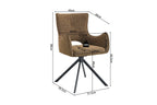 Chaise pivotante BILY Rouille avec accoudoirs – 57,5 x 60 cm | TIKAYLA