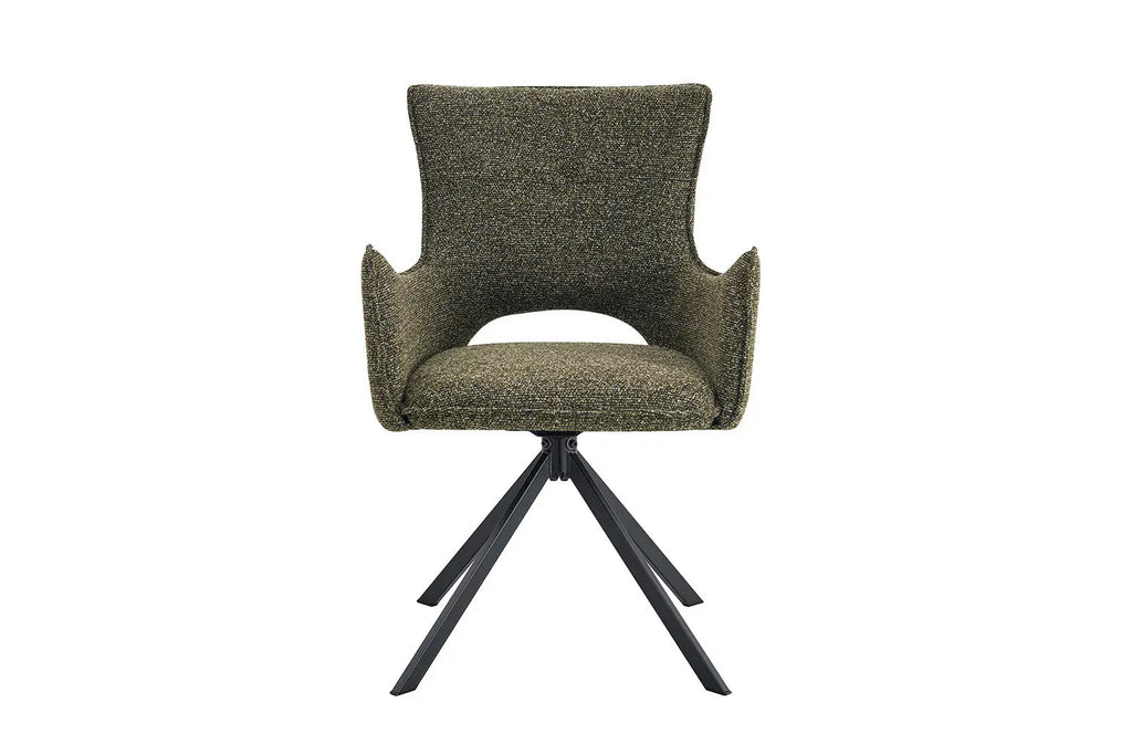 Chaise pivotante BILY Vert avec accoudoirs – 57,5 x 60 cm | TIKAYLA