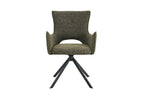 Chaise pivotante BILY Vert avec accoudoirs – 57,5 x 60 cm | TIKAYLA