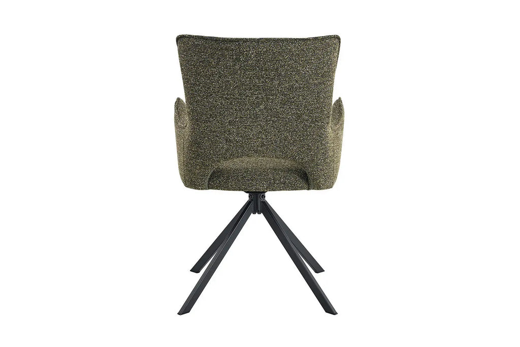 Chaise pivotante BILY Vert avec accoudoirs – 57,5 x 60 cm | TIKAYLA