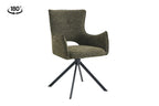 Chaise pivotante BILY Vert avec accoudoirs – 57,5 x 60 cm | TIKAYLA