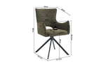 Chaise pivotante BILY Vert avec accoudoirs – 57,5 x 60 cm | TIKAYLA