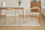 Chaise avec accoudoirs CLARA en bois de frêne naturel - 57 x 66,5 cm | TIKAYLA