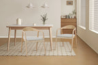 Chaise avec accoudoirs CLARA en bois de frêne naturel - 57 x 66,5 cm | TIKAYLA