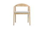 Chaise avec accoudoirs CLARA en bois de frêne naturel - 57 x 66,5 cm | TIKAYLA