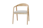Chaise avec accoudoirs CLARA en bois de frêne naturel - 57 x 66,5 cm | TIKAYLA