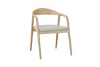 Chaise avec accoudoirs CLARA en bois de frêne naturel - 57 x 66,5 cm | TIKAYLA