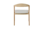 Chaise avec accoudoirs CLARA en bois de frêne naturel - 57 x 66,5 cm | TIKAYLA