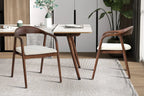 Chaise avec accoudoirs CLARA en frêne et noyer - 57 x 66,5 cm | TIKAYLA
