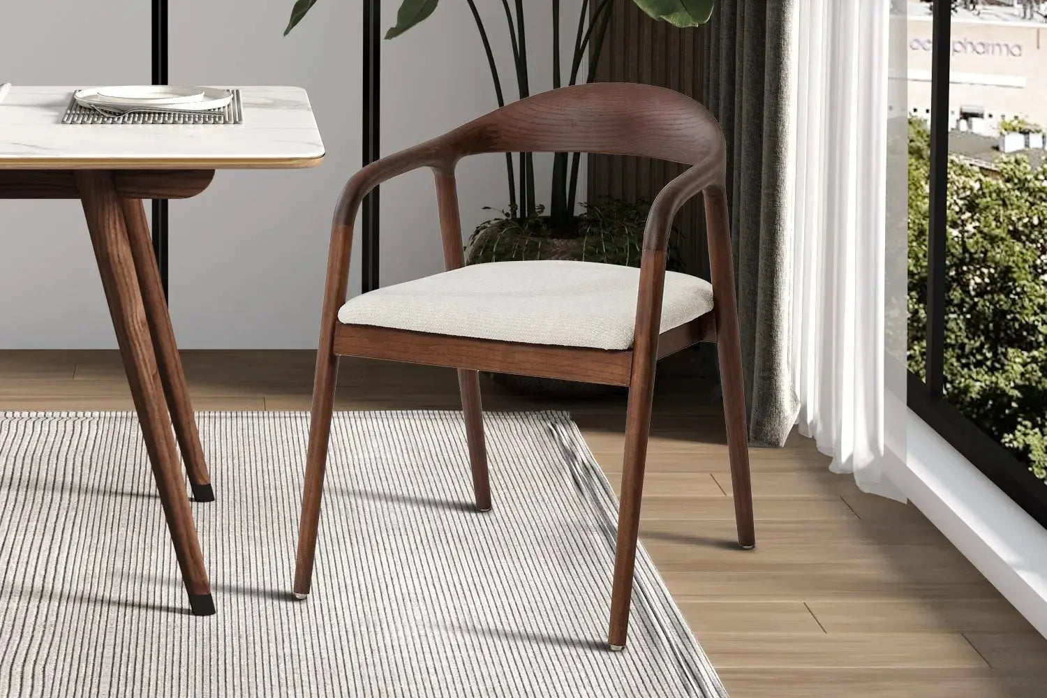 Fauteuil CLARA Frêne noyer – 57 x 66,5 cm | TIKAYLA