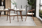 Chaise avec accoudoirs CLARA en frêne et noyer - 57 x 66,5 cm | TIKAYLA