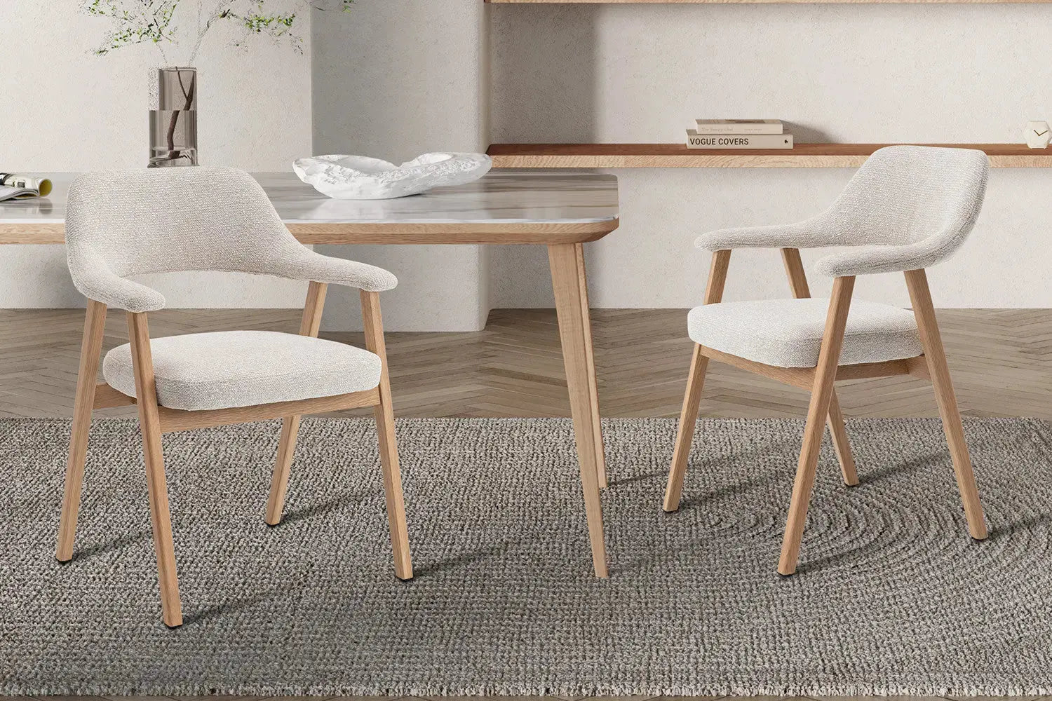Chaise avec accoudoirs CORALYA beige – 64 x 59,5 cm | TIKAYLA